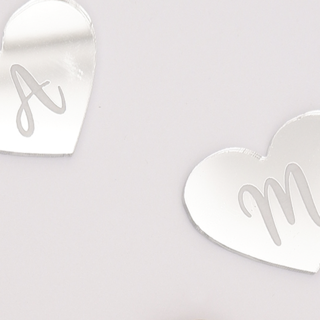 Cuore con iniziale (6x)